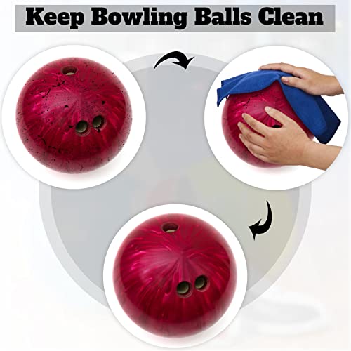 3 Pcs Bowling Ball Shammy Towel Dual Sides Leather Bowling Towel Bowling Ball Towel Bowling Accessories Cleaning Pad for Bowling Ball (Royal Blue Red and Black,12 x 10 Inches)