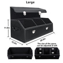 Zrpiot Car Trunk Organizer - Trunk Organizers And Storage Suv - 30 inches Leather Collapsible Trunk Cargo Organizer,Multi-Compartment Adjustable Auto Grocery Large Storage Box(Black)…