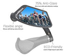 Venzo Bicycle Bike Handlebar Mount Mirror Blue Lens 75% Anti-glare Glass - Big Rear View Crystal Clear - Cycling Mountain or Road Bike Left