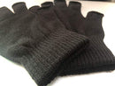 2 Pair Half Finger Gloves Winter Knit Touchscreen Warm Stretchy Mittens Fingerless Gloves in Common Size for Men and Women,black, Black, Large