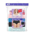 Hanes Women's 6 Pack Cotton Brief, Assorted Pastels, 9