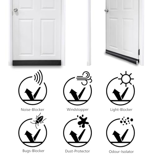 BKSAI Under Door Draft Stopper Window Excluder Seal Insulation for 2" Bottom of Door Sliding Glass Front Door Patio Draft Blocker