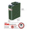 Zemoeng 20L Metal Jerry Can Petrol Can with Flexible Spout for Diesel, Petrol - UN Approved Fuel Can