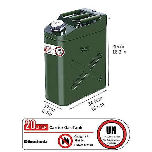 Zemoeng 20L Metal Jerry Can Petrol Can with Flexible Spout for Diesel, Petrol - UN Approved Fuel Can