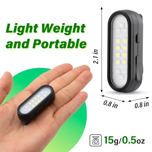 Running Light, 2 Pack Clip on Flashlight for Runners Rechargeable Safety Lights for Walking at Night Hands Free Emergency LED Flashlight Work Light Warning Flashing Camping Hiking Walking Dog