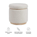 Linon Home Décor Cream Sherpa Round Storage Wooden Base by Linon Lexington Ottoman