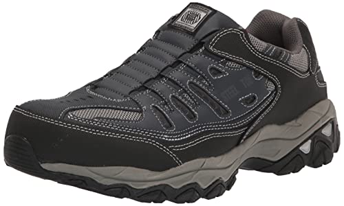 Skechers Men's Cankton Ebbitt Steel Toe Construction Shoe, Navy/Grey, 10.5