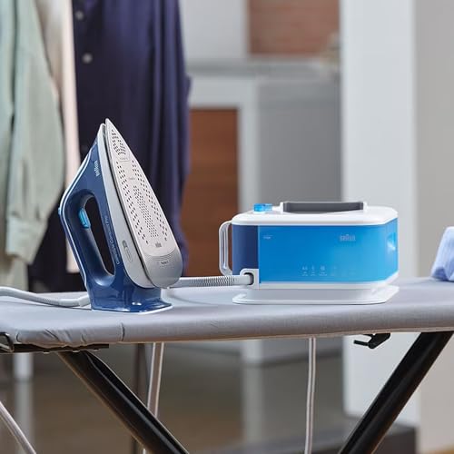 Braun CareStyle Compact Pro IS2565BL, Steam Iron with FreeGlide 3D Technology, iCareMode, Eco and Turbo Modes, Vertical Steaming, Anti-Drip, 1.5L Water Tank, 2400W, Blue