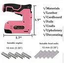 BHTOP Cordless Staple Gun, 4V Power Brad Nailer/Staple Nailer，Electric Staple with Rechargeable USB Charger, Staples and Brad Nails Included in Pink (Include 1500pcs Staples and 1500pcs Nails)