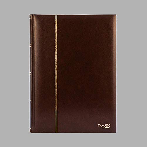 Prophila Lighthouse Stamp Album (New) 60 Black Sides, Padded Brown Cover