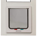 Whiskers and Windows Cat Door for Horizontal Sliding Windows, Large Cat Flap, Fits Windows 34"-37" h, White