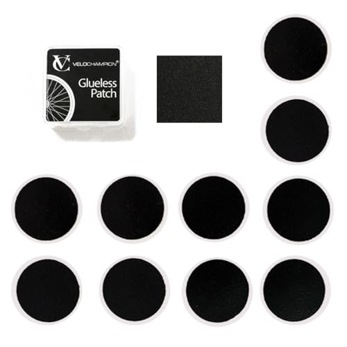 VeloChampion Self Adhesive Bike Puncture Repair Kit Patches. Travel Size for Road Bike and Mountain Bike Tyres (10 Pack)