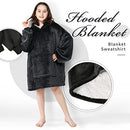 ADVWIN Kid's Wearable Blanket, Oversized Blanket Hoodie Sweatshirt, Soft Warm Wearable Hoodie Blanket with Pocket and Sleeves for Teens & Girls & Boys(Dark Grey)