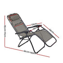 Gardeon Zero Gravity Portable Reclining Lounge Folding Outdoor Camping Beach Chair Beige