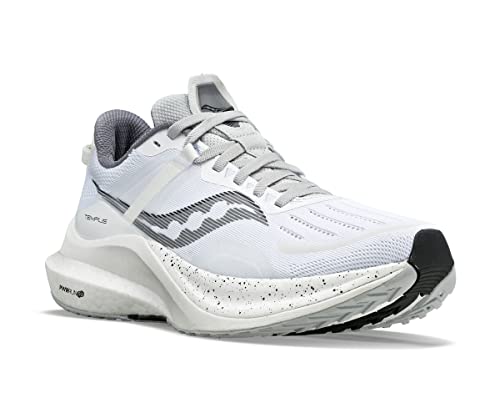 Saucony Men's Tempus Running Shoe, White/Black, 12 US