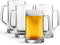 HUIRUMM 22 Oz Glass Beer Mug with Handle, 4 Pack Large Glass Steins Beer Cups,Beer Mugs Set,Beer Glasses for Freezer for Freezer, Bar, Cocktail, Alcohol, Beverages