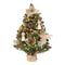 WBHome 1.8 Feet Pre-lit Decorated Tabletop Christmas Tree, Boho-Minimalist Christmas Themed Decorations with Pine Cones, Pre-Lit Mini Christmas Tree, 35 Bulbs
