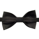 100% Satin Silk Mens Pre-Tied Bowtie Solid Bow Ties-Animal Series (Black cat Black)