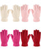 4 Pairs Kids Polar Fleece Gloves Full Fingers Warm Mitten Soft Winter Gloves Favor for Boys Girls Children Outdoor Activities (Pink, Beige, Red, Rose Red, Medium), Pink, Beige, Red, Rose Red, Medium