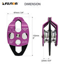 Fusion Climb Lightweight and Durable Aero Space Aluminum Alloy Double Pulley Swing Plate 32kN for Progress Capture System Rigging Hauling Rescue Arborist Tree Climbing