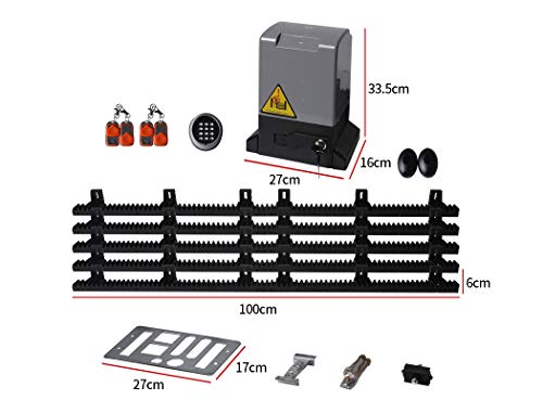 Sliding Gate Opener 1500kg 5M Automatic Motor Remote APP Control Key Pad Kit