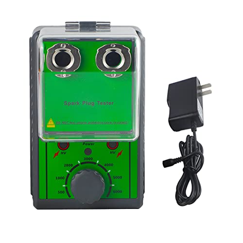 Spark Plug Tester Dual Holes Engine Ignition Coil Tester 0-6000rpm Working Frequency Spark Tester Automotive Spark Plugs Tester Tool for 12V Gasoline Vehicles Motorcycle Car Spark Plug Test Kit