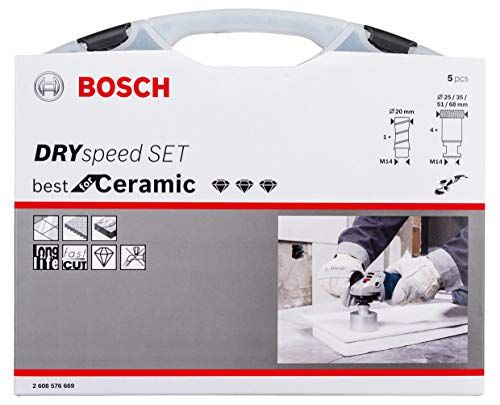 Bosch 2608576669 Dryspeed/Milling Cutter Set (Tile Drill Bit for Angle Grinder)