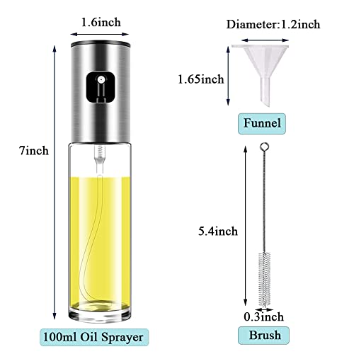 ZEREOOY Oil Sprayer for Cooking Olive Oil Sprayer Mister for Air Fryer Vegetable Vinegar Oil Portable Mini Kitchen Gadgets for Baking,Salad,Grilling,BBQ,Roasting (Two Pieces)