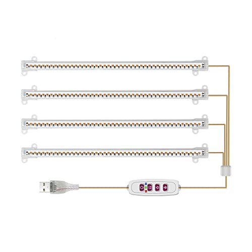USB LED Grow Light Plant Full Spectrum Dimmable Indoor Flower Indoor Strip Lamp (30CM/168LED(4X Strip))