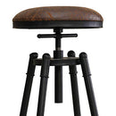 Levede 4X Bar Stool Kitchen Wooden Leather Barstools Industrial Swivel Chairs