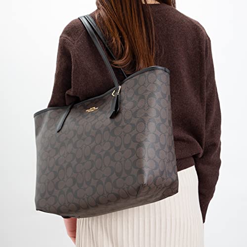 Coach 5696 Signature Tote Bag, Im/BrownBlack, Free Size