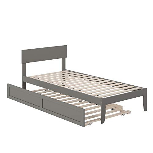 AFI, Boston Platform Bed with Twin XL Trundle, Twin XL, Grey