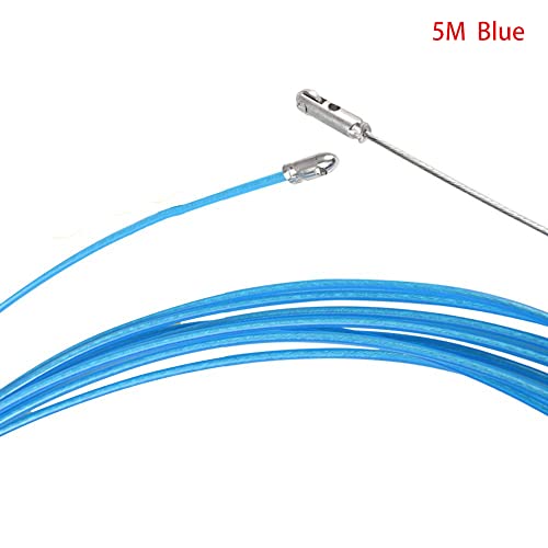 5M Fish Tape Wire Puller, Electrical Wire Threader Cable Lead Puller Pulling for Wiring Installation of Telecommunications Floor Ducts (Blue)