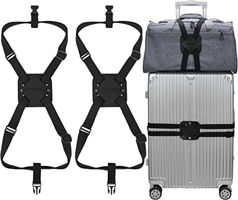 ziyue 2 Pack Luggage Straps for Suitcases Elastic Backpack Luggage Strap TSA Approved Baggage Suitcase Travel Belt