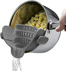 Clip On Strainer Silicone,1Pc Silicone Clip-on Stew-Pan Strainer,Snap Strainer Clip on Strainer,Food Strainer Snap Strainer Clip On Silicone Colander MeshStrain Drainer,Pot Strainer and Pasta Strainer