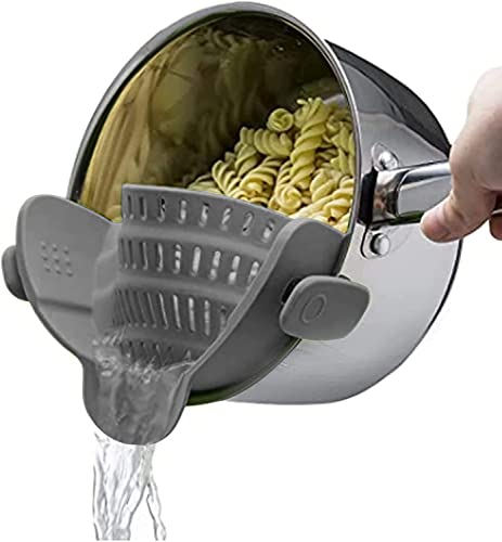 Clip On Strainer Silicone,1Pc Silicone Clip-on Stew-Pan Strainer,Snap Strainer Clip on Strainer,Food Strainer Snap Strainer Clip On Silicone Colander MeshStrain Drainer,Pot Strainer and Pasta Strainer