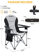 KingCamp Camping Chair Lawn Chair Folding Camping Chairs for Adults Folding Camp Chair With Lumbar Support+Adjustable Armrest+Cooler Bag Cup Holder,Side+Head Pocket,For Picnic, Camp,Fishing,Max 353lbs