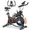 homeTro Exercise Bike, Double Magnetic/Frictional Resistance System Stationary Bikes Machine ,Super Quiet Belt Drive Indoor Spin Cycling Bike for Home/Gym Workout, Monitor & Phone Bracket &, Black