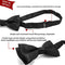 BOROLA Double Layer Pre-Tied Adjustable Bow ties for Children Boys Solid Color(Black)