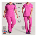 Dickies Gen Flex Women Scrubs Top V-Neck DK800, Ceil, Small