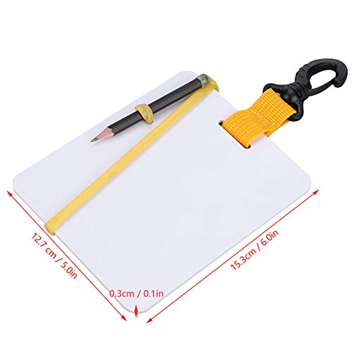 Joyzan Shower Whiteboard Underwater, Dive Slate with Clip and Pencil Diving Writing Board Portable with Clip and Graphite Pencil for Water Sports Diving Swimming