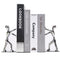 MerryNine Heavy Duty Bookends, 2 Pack Stainless Steel Kung Fu Man Book End, Creative Metal Book Shield for Home Office Library Decoration,Fashion Gift