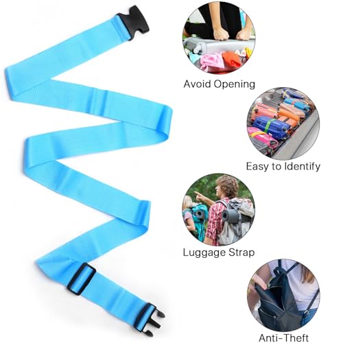 4 Pcs Luggage Straps Adjustable Suitcase Belts, Suitcase Packing Belts with Buckles, Security Clip Straps for Luggage Suitcase Travel Handbags