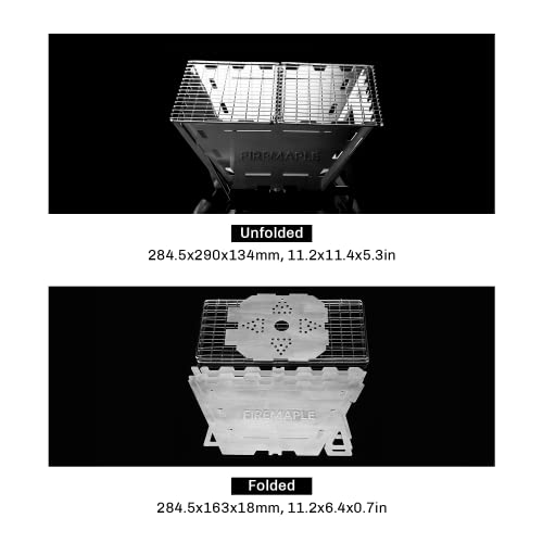 Fire Maple Maverick Wood Stove | Portable Durable Stainless Steel Campfire Stove | Ideal for Camping Backpacking Hiking Trips (Square Version)