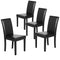 Yaheetech Dining Chair PU Leather Living Room Chairs Upholstered Parsons Diner Modern Kitchen Armless Side Chair with Solid Wood Legs Set of 4, Black