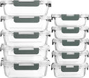 [10 Pack] Glass Meal Prep Containers with Lids-MCIRCO Glass Food Storage Containers with Lifetime Lasting Snap Locking Lids, Airtight Lunch Containers, Microwave, Oven, Freezer and Dishwasher Safe