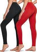TSLA 2 Pack Women's Thermal Long Johns Underwear Pants, Fleece Lined Leggings, Winter Compression Tights WHB202-KRD Medium