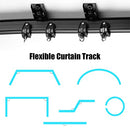 Bendable Ceiling Curved Curtain Track Flexible Ceiling Curtain Mount Soft Windows Curved Track for Curtain Rail with Metal Curtain Hooks, Bed Curtains Room Divider, Ceiling Track (Black,5 m)