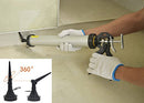 ZHTOOL 600ml Caulking Gun with Aluminum Barrel for 10oz/20oz Sausage Pack,10oz Cartridge and Bulk Application