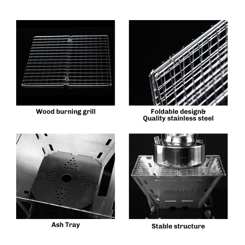 Fire Maple Maverick Wood Stove | Portable Durable Stainless Steel Campfire Stove | Ideal for Camping Backpacking Hiking Trips (Square Version)